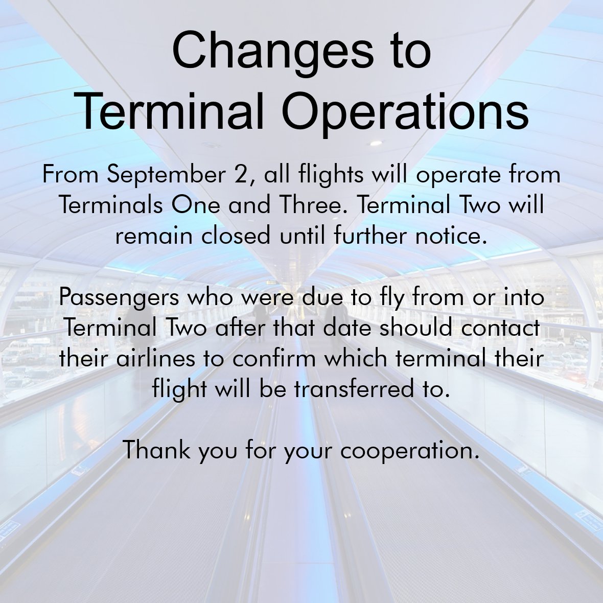 manairport's tweet photo. Important information regarding terminal consolidation. https://t.co/OuLqyQxt5G