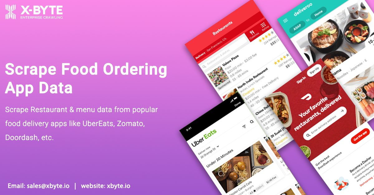 xbyteio's tweet image. Scrape Restaurant data with food menu details from popular Food Ordering Mobile Apps including Doordash, Postmates, UberEats, Zomato, Grubhub, etc.
xbyte.io/how-to-scrape-…

#zomatoscraping #foodpandaappscraping #deliverooscraping #mobileappscraping #usa #uae #uk #Australia #APP