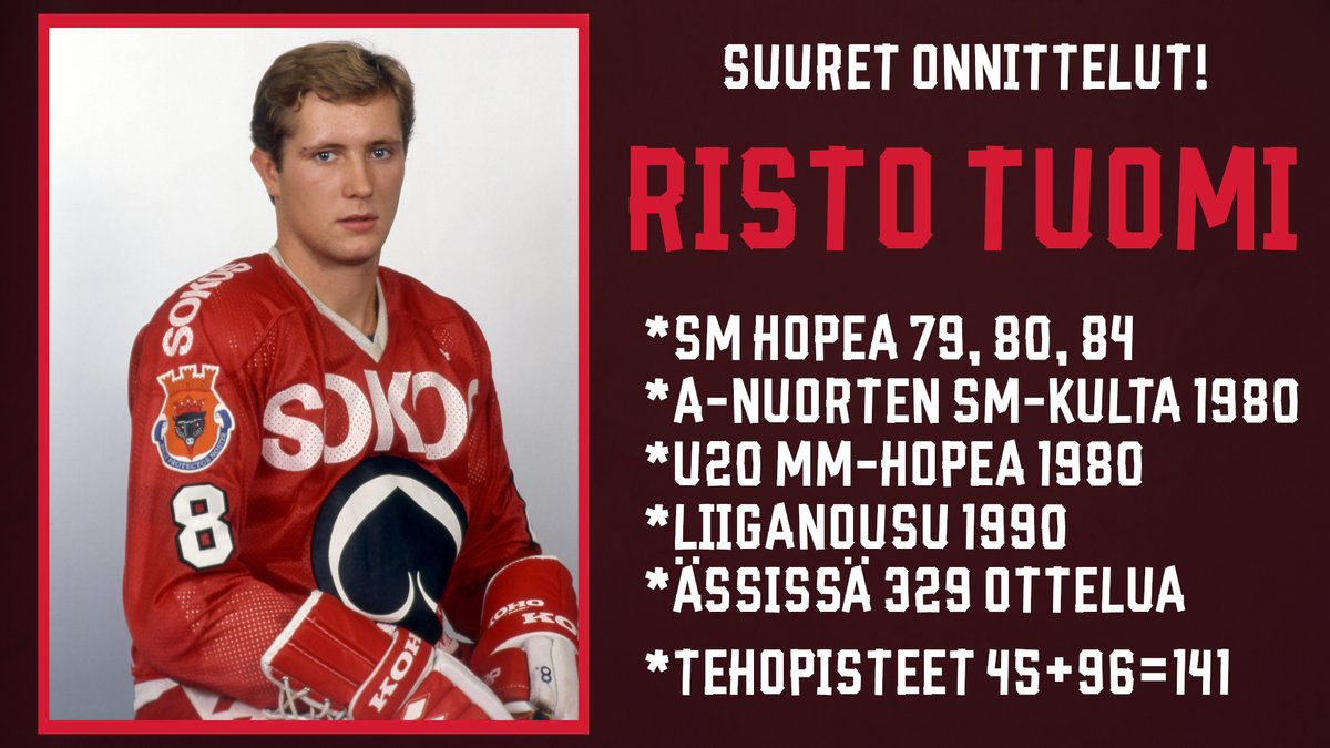 PorinAssat's tweet photo. Risto Tuomi tänään 60 vuotta!

Seurayhteisö onnittelee!!

#Ässät #Liiga #YHDESSÄ https://t.co/8cdL0H9FCu