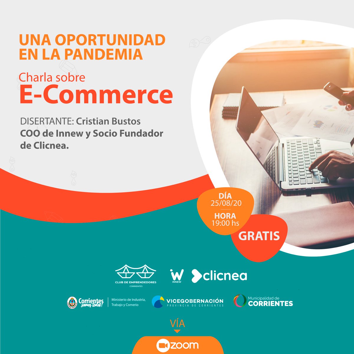 Un experto en E-Commerce y Marketing Digital, conocerán lo q una PyME y emprendedor deben saber sobre la venta online de sus productos y servicios en esta nueva normalidad.
La conferencia es gratuita y se realizará por la plataforma Zoom