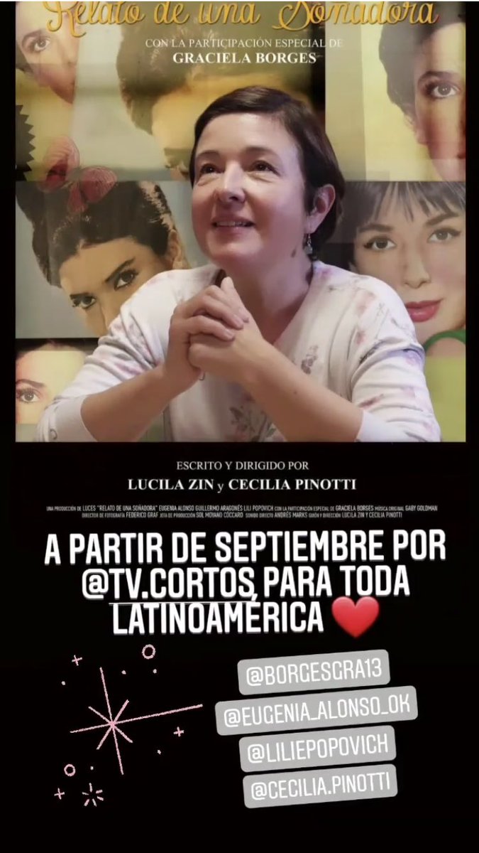 diana_hoffmann's tweet photo. ¡Felicitaciones @lucilazin y @cespinotti ! 👏🏻👏🏻👏🏻👏🏻👏🏻

Me hace muy feliz saber que el #corto de una talentosa amiga estará disponible para #latinoamerica por @tvcortos 

#relatodeunasoñadora #directorasargentinas https://t.co/W1PFQcFnbN
