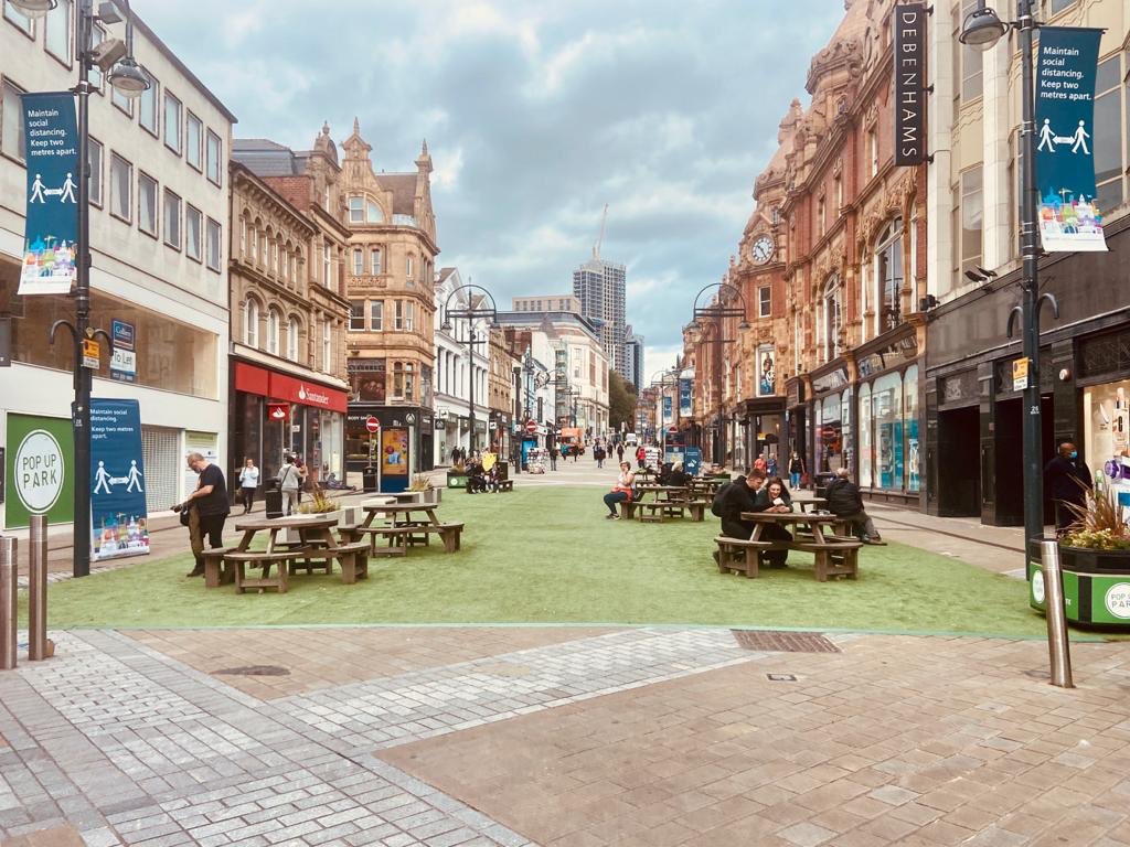 RushbondPLC's tweet photo. Nice to see people enjoying the new pop-up park on #Briggate. https://t.co/45OvRRaJBD