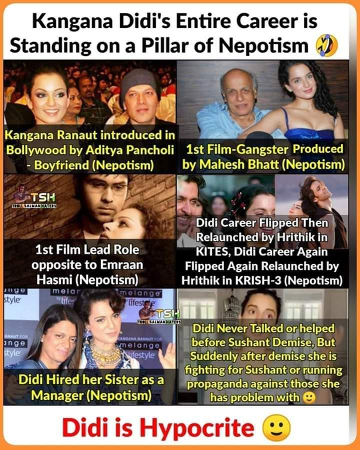 BolNagpal's tweet photo. @AmitTiwariPwc @KanganaTeam @sidharth_shukla @anuragkashyap72 @AsYouNotWish @Shehzad_Ind @ShunmugamK4 @karanjohar 
Kangana ke bahdi ke tatu, cinema &amp; reality is different.  She has own agenda . She desperately need support to survive in Bollwyood.  Queen of  Bharatvarsh will be decent..not like in the pic. https://t.co/nAG07AWh7W