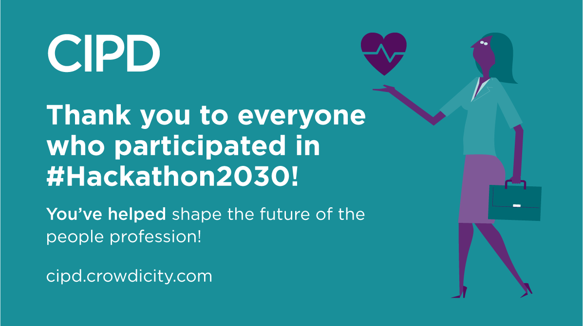 CIPD's tweet photo. A massive thank you to everyone who helped shape the future of the people profession! ππ
We hope you found the experience valuable and learnt a lot from the discussions and ideas being shared each day.
Check out the #Hackathon2030 highlights here:
https://t.co/Wy813hn70p https://t.co/V66z46AkZu