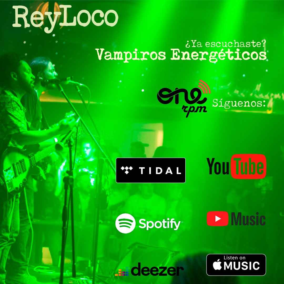 ReyLocoMusic's tweet photo. Gente twittera somos ::REY LOCO::, ¿Ya escucharon Vampiros Energéticos? 
https://t.co/lOqJLmG1cN https://t.co/wWbTeVdIQA