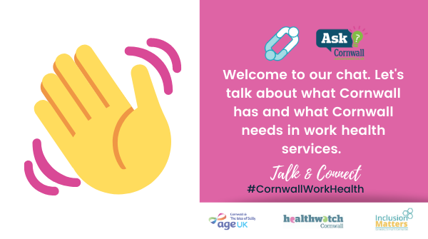 HWCornwall's tweet image. Welcome to @Cornwall_link &amp;amp; @HWCornwall chat: an open discussion on what Cornwall has and needs for healthier workplaces. We’re joined by key speakers, @TheIncProj and @iCareiMoveCoach 

Tag us, join in &amp;amp; follow #CornwallWorkHealth.