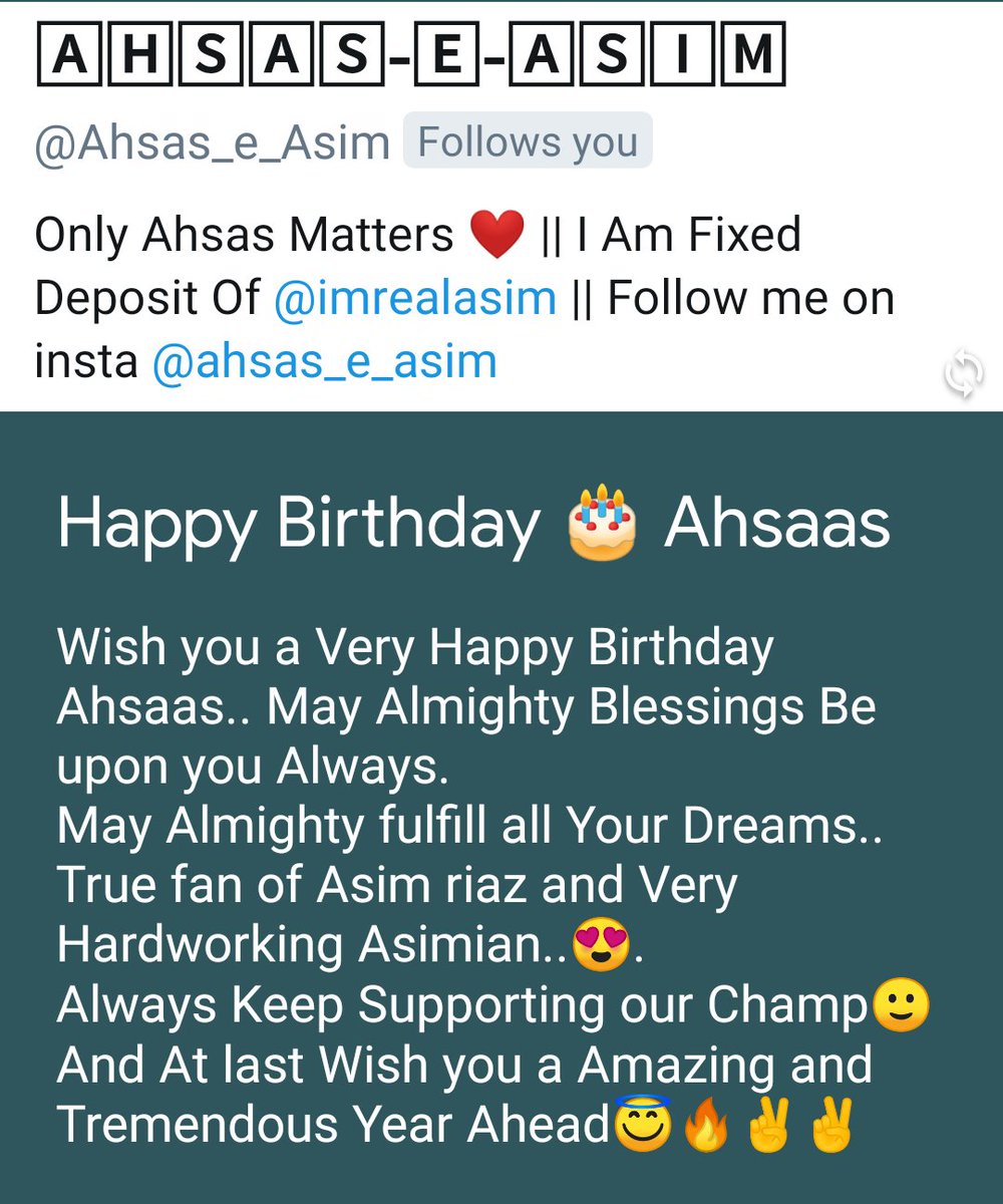   #HBDAhsas