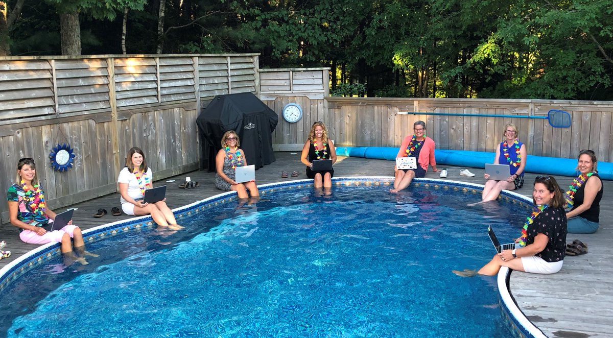 LorieCst's tweet photo. If only all PD could be pool side! Thank you @6Caseley and @RockyElementary for an awesome evening chatting all things @edwinclassroom https://t.co/sNQchlshRd