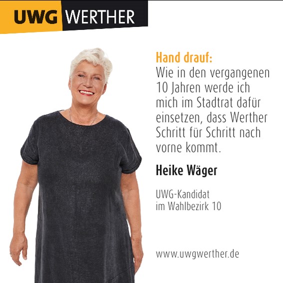 Unsere Ratsfrau seit 2009: Heike Wäger. Sie hat sich in der Fraktion, im Ausschuss für Soziales, Generationen, Schule und Sport sowie im Rat nur ihrem Gewissen verpflichtet 100 % für Werther eingesetzt. #uwgwerther #wertherwestfalen #kommunalwahl
