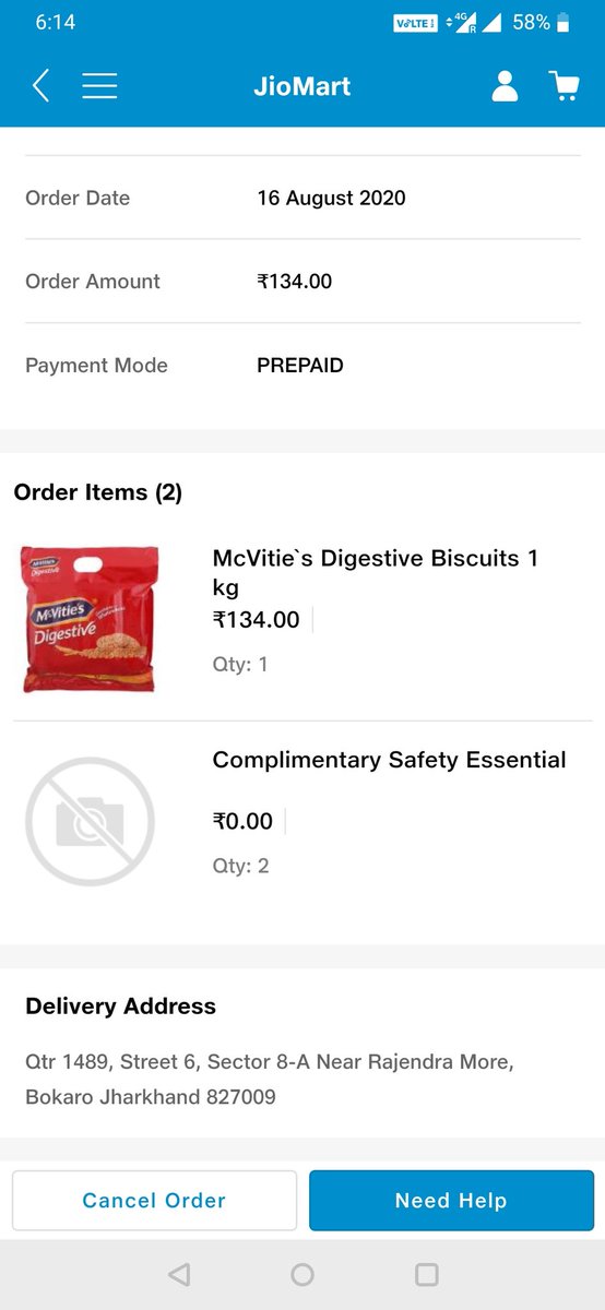 Indian on Twitter "JioMart_Support any update on this?"