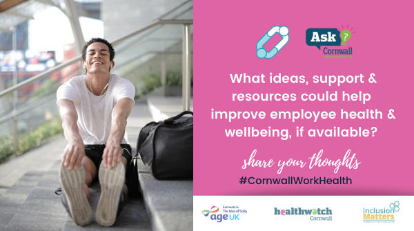 HWCornwall's tweet photo. Talking #CornwallWorkHealth
Q2: What ideas, support & resources could help improve employee health & wellbeing, if available?
Share your thoughts π¬
#Workplacewellbeing #CornwallLink #AskCornwall #ConnectedCornwall https://t.co/2Q7VkgRcPt