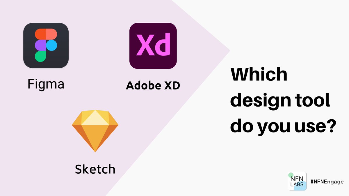 NFNLabs's tweet photo. Which design tool do you use?
￼
❤️ Like for Figma
￼
🔁 RT for Adobe XD

👇 Reply for Sketch

 Let us know in the replies if you have any other favourites 🚀

#NFNEngage #DesignTwitter #Design https://t.co/M8NZraAkhD
