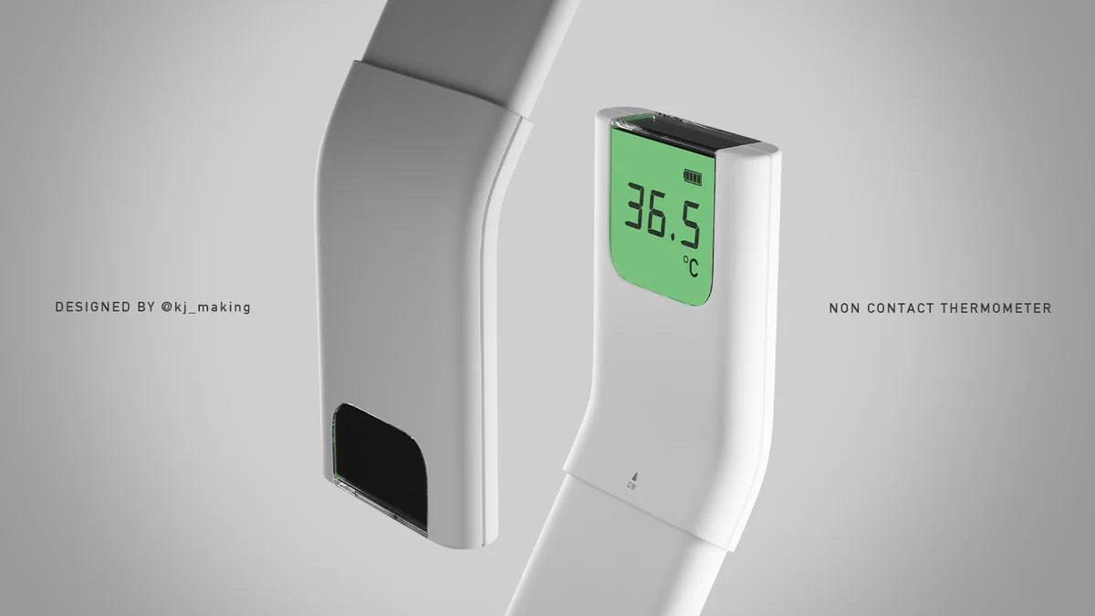 最近目にする検温器の形が拳銃みたいで怖いので、形状を変えてみた！