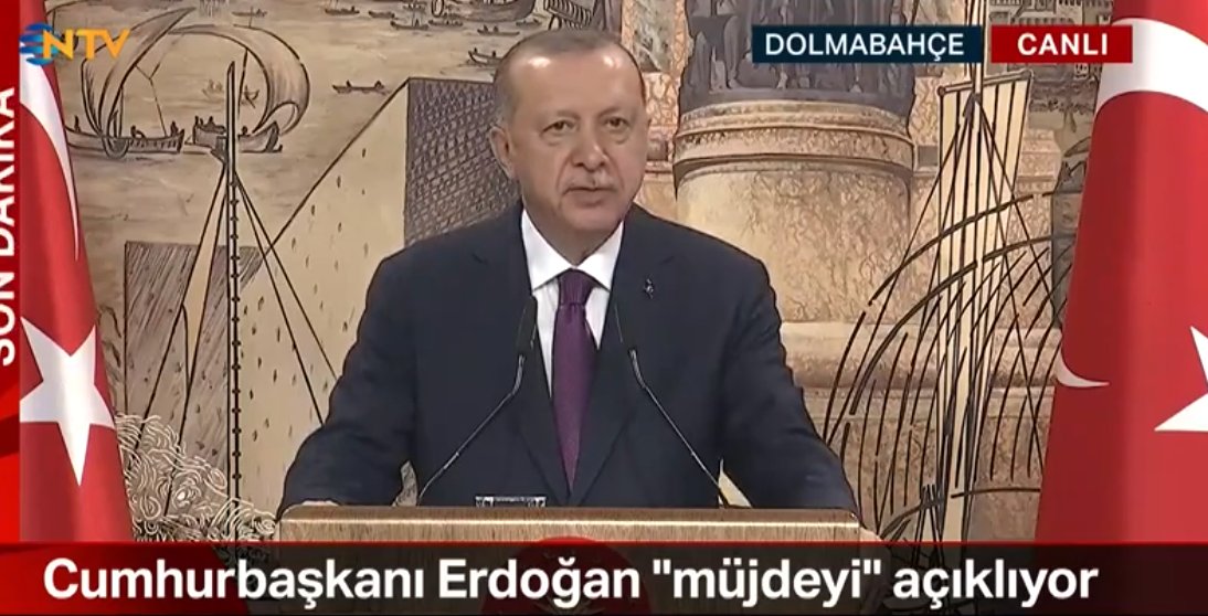 Erdogan holds special news broadcast to announce "good tidings," he promised 2 days ago. No surprises, he starts speaking of global need for energy sources. After he then announces the huge news: historical massive natural gas source found in Black Sea, 320 billion metric cubes.