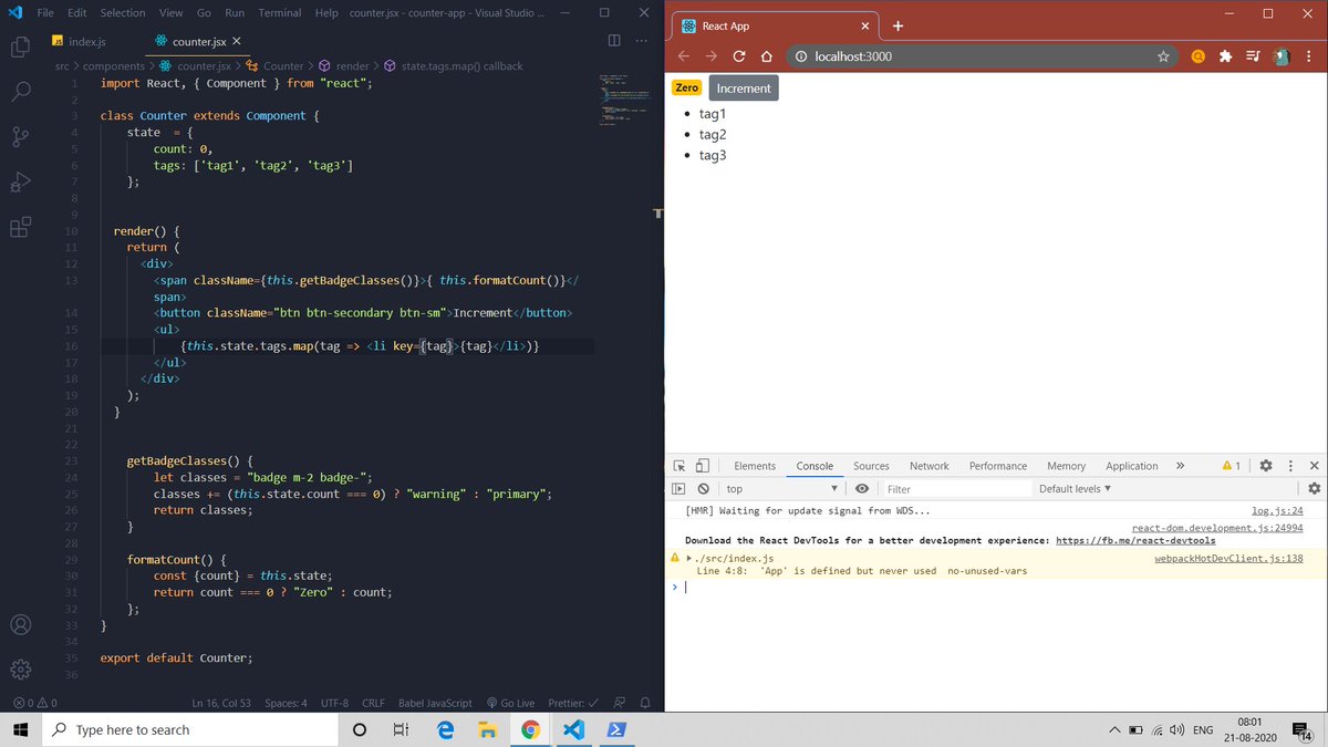 jatinkumar_22k's tweet photo. {Day="63/100"}
Yo, Coders!
Today i, "Rendering List" in React Framework and Trying to making a Counter app...🤪
.
Its Ready in maximum 2 days and then starting practice..
i already apply for intenship.. hope i started soon😏
#100DaysOfCode #React #coderlife #programming #APP https://t.co/hH5YSXErOW