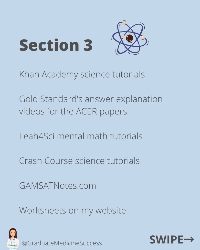 gradmedisuccess's tweet photo. Preparing for GAMSAT? Check out the Free GAMSAT Resources Master List on my website👌

Link: https://t.co/KEoHPlWToL

#GAMSAT #GradMed #GraduateEntryMedicine #GraduateMedicine #GradMedicine https://t.co/zX4CeT5rfd