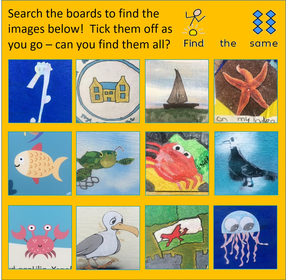 SeaQuestWales's tweet photo. If you're looking to entertain the kids then spend some time down at @HQPorthcawl.  Enjoy looking at the school artwork on the hoardings and set the kids these challenges whilst you enjoy a well earned sitdown! Printable versions available at  https://t.co/KPxltMFXT0 https://t.co/j4tXg0Xn37