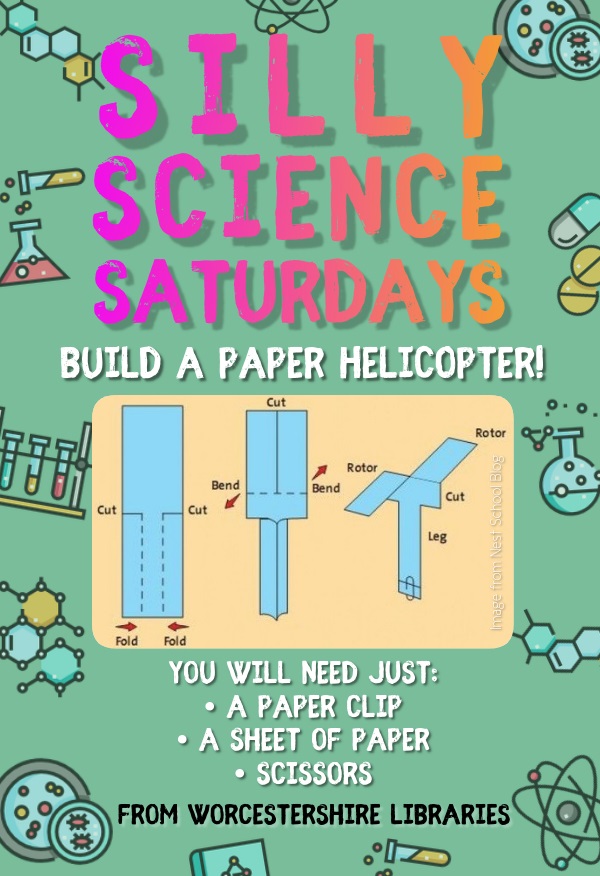 RuberyLibrary's tweet photo. Tomorrow is another Silly Science Saturday! This week all you need is paper, a paperclip, and physics to make a working helicopter! π #STEM #STEAM #LibrariesFromHome #SillyScienceSaturdays #SillySquad2020 #SummerReadingChallenge https://t.co/0C30qQxEtR