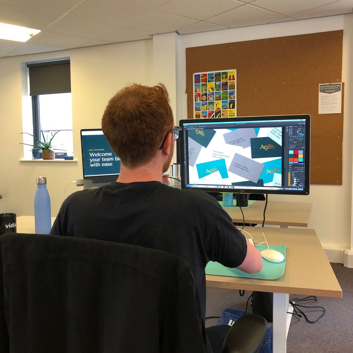 vidacreativeUK's tweet photo. Happy Friday! Today Dan’s busy putting together case study assets for our site. We’ve been working on lots of exciting projects recently & we can’t wait to to share them with you! Keep your eyes peeled...
Featuring our new office with work-in-progress cork wall 🎉 #necreatives https://t.co/zFru9KYRpq