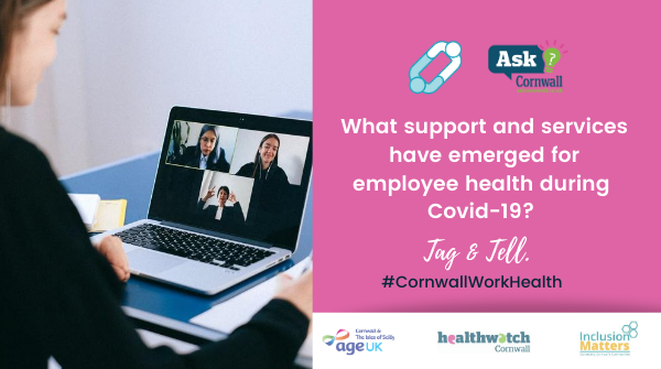Cornwall_Link's tweet photo. Talking #CornwallWorkHealth
Q3: What support and services have emerged for employee health & wellbeing during #COVID19?
Tag & Tell π¬
#Workplacewellbeing #CornwallLink #AskCornwall #ConnectedCornwall https://t.co/mA3KUtA0l6
