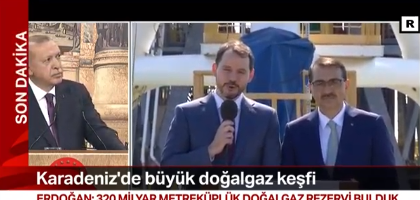 This press conference also showered praise on Berat Albayrak the Finance Minister who is under attack for the poor economic state affairs. He is live in the Black Sea with the Minster of Energy Affairs on the ship "Fatih" [the Conqueror] that was responsible for finding source.