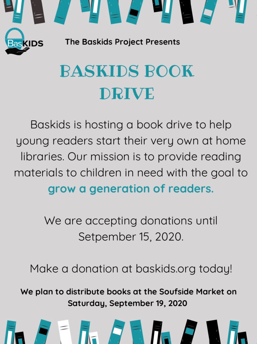 BankRoll_Lo's tweet photo. We are excited to launch our new initiative Baskids Book Corner where we will donate books to young readers start their very own libraries! We are accepting donations on https://t.co/7ZHzDCPaON. D O N A T E TODAY!
#Baskids #Bookdrive #ReadingMatters https://t.co/ttFqDNCojM