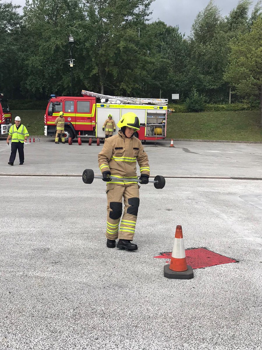 WDS 02/20. Week 3 day 5. Fire fit tests. One in all in. Station officer, Watch Managers and students working together. SR