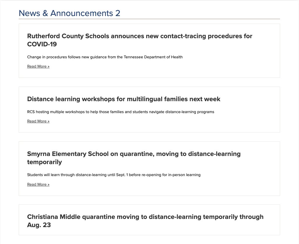 Rutherford lists its school closings on its "News and Announcements" page. If every district does this, then we are talking about, yes, another 137 clicks!!! 10/