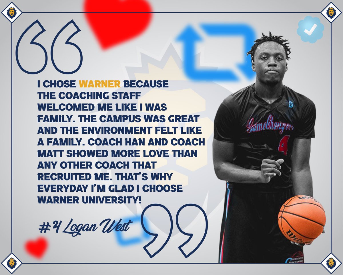WarnerU_MBB's tweet photo. Why Warner? 

@BigLo4_ explains why he chose @WarnerMensBball 

💯🦁🏀
#GrittyNotPretty https://t.co/IoYIRkvDiJ