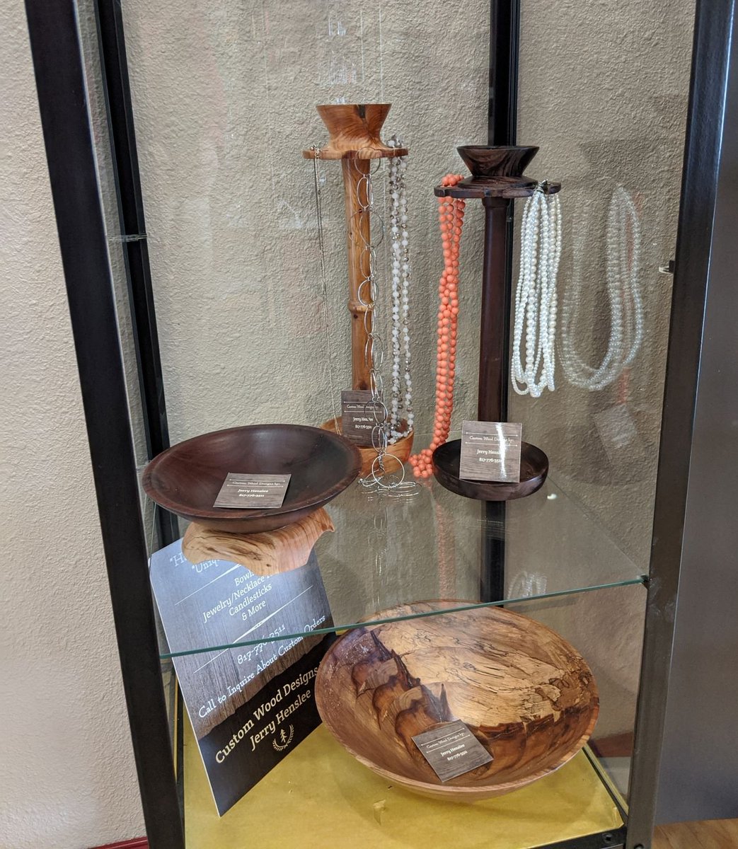 SpectaclesWest's tweet photo. Love locally made items?  Us, too.  Come check out these stunning woodwork pieces made in Weatherford by Jerry Henslee.  You'll find them on our "local shelf," where we offer space to local artisans, artists, and makers. https://t.co/UkK6jsxKuX