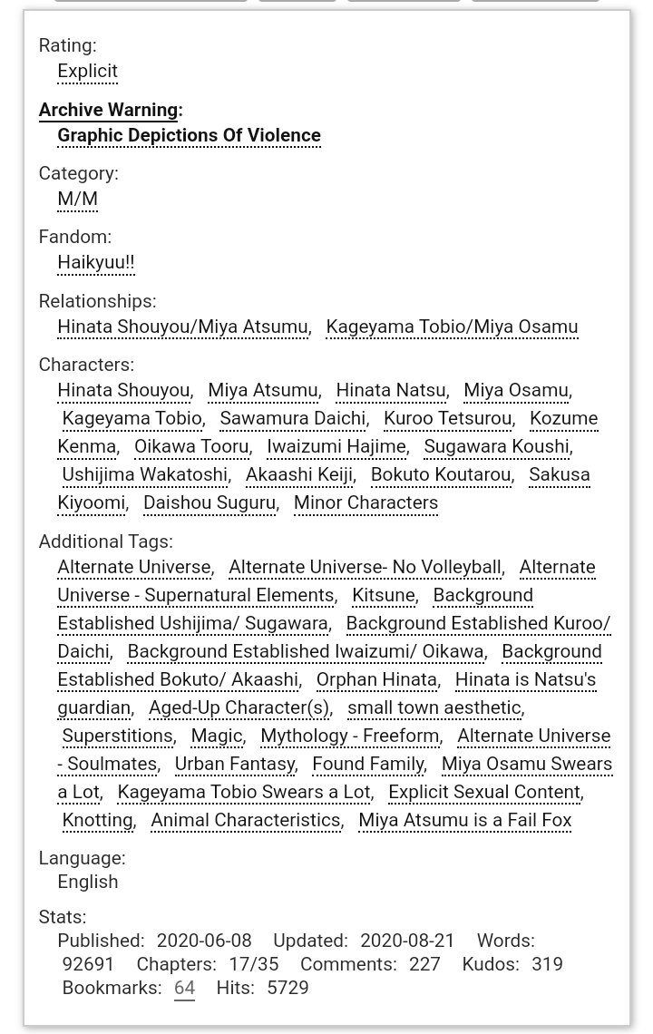 b0bachan's tweet photo. 🦊 ...And the Water Caught Fire ~ an #AtsuHina Kitsune au

Chapter 16. ~6.2K (of ~92.7k total)

Settling down...

https://t.co/zFiRceZOjc

#atshn #MiyaAtsumu #hinatashoyo #haikyuu #侑日 #WaterCaughtFireFic https://t.co/zI2qAfq10s