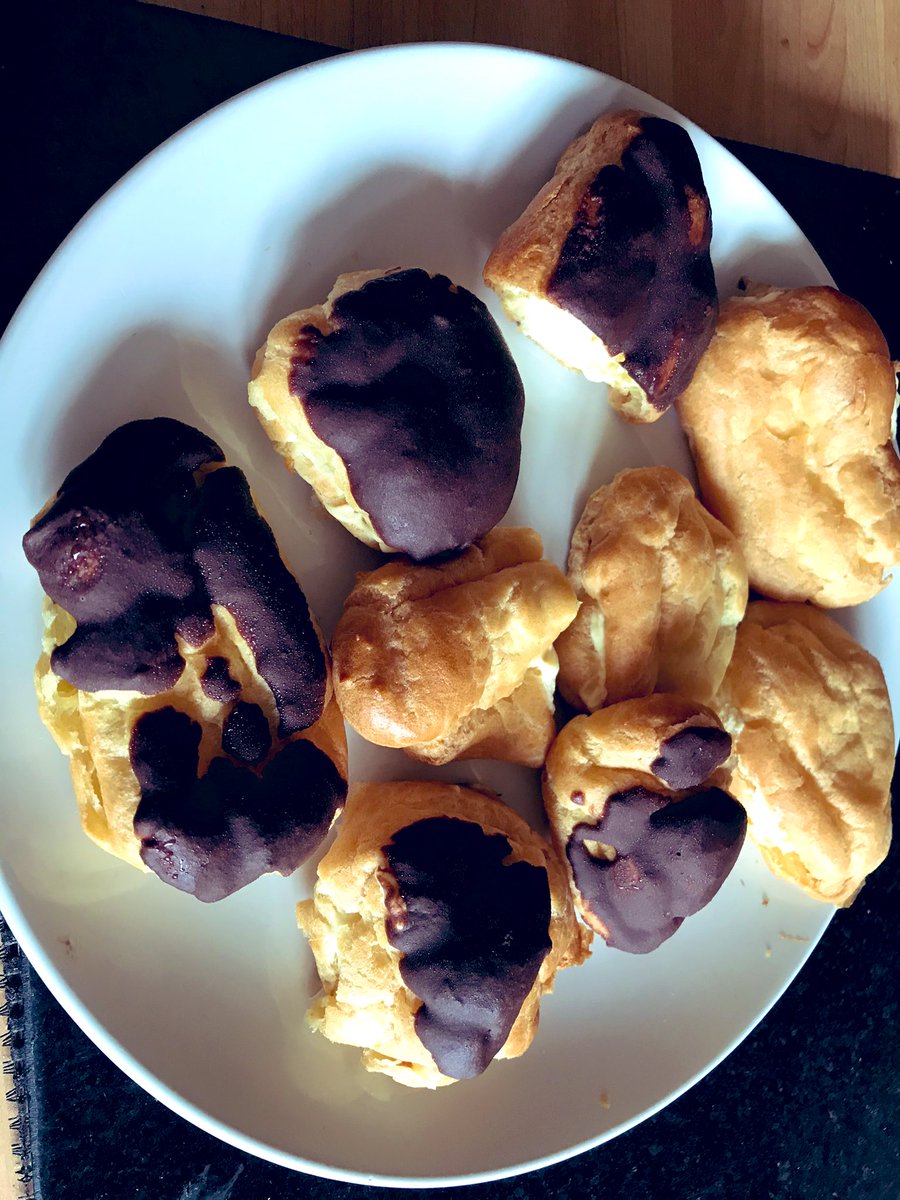 pritidiniz's tweet photo. My girls made these awesome, mouthwatering Eclairs. They love baking. Although Zara has had surgery on her foot, she does not let it stop her love of baking. #baking #cook #bakes #bakeoff #twitterbakealong @thebakingnanna1 @Wrightsbaking @Rob_C_Allen #baker #bakerweek2020 https://t.co/hbkPgvmzT5