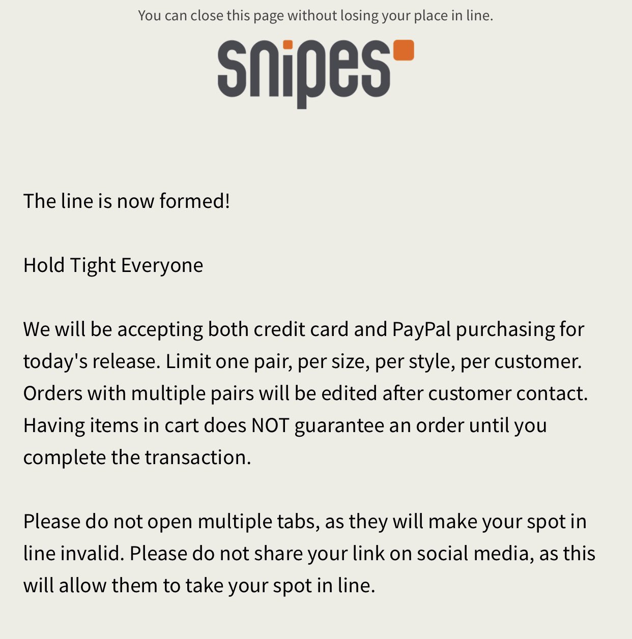 snipesusa queue