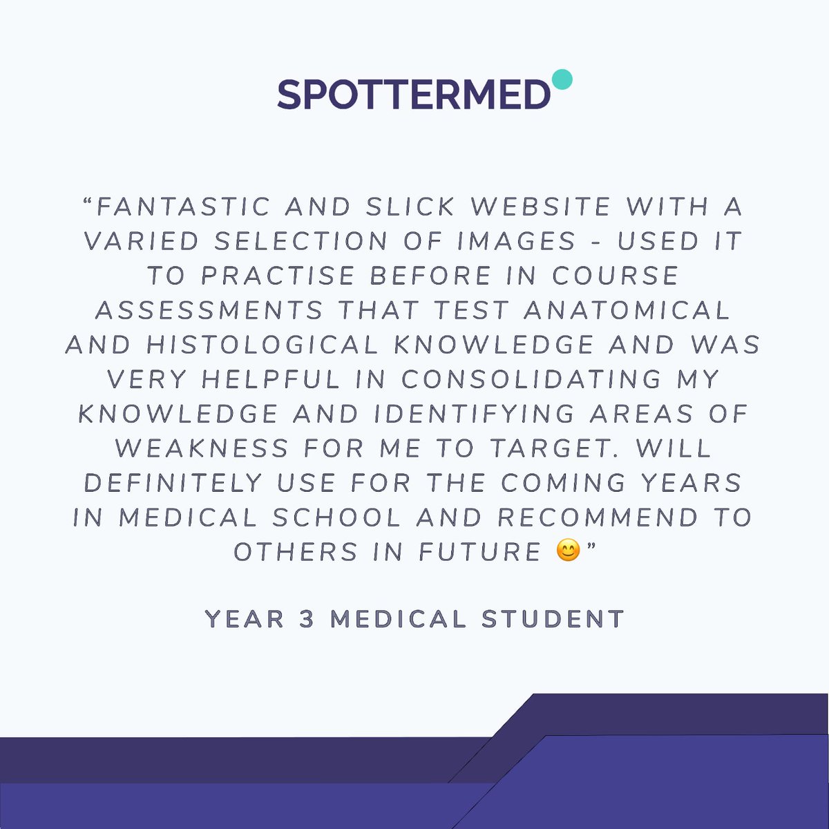 Check out this testimonial about #SpotterMed from our users! ❤️ #MedicalSchool #MedStudent #MedEd #MedTwtitter #Medics #Revision