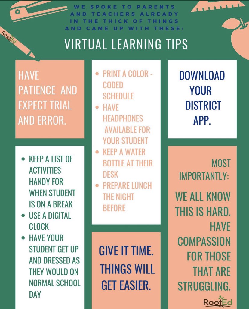 RootEdSA's tweet photo. We asked some parents &amp; teachers who started school this week for a few tips for those who start next week. The most important thing: show patience to one another, especially younger students &amp; their teachers! This is hard work, but together we can do hard things! https://t.co/kYFtHRru9a