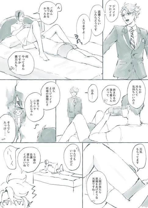暑さと繁殖期で様子がおかしい双子[フロジェイ](健全ではない) 