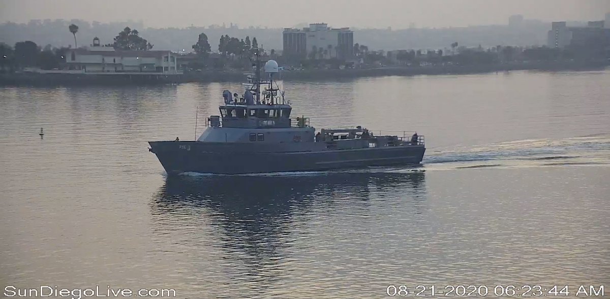 WarshipCam's tweet photo. U.S. Navy Range Support Craft (RSC) 3 in San Diego Harbor - August 21, 2020 #rsc3 https://t.co/1KN9oz8dwF
