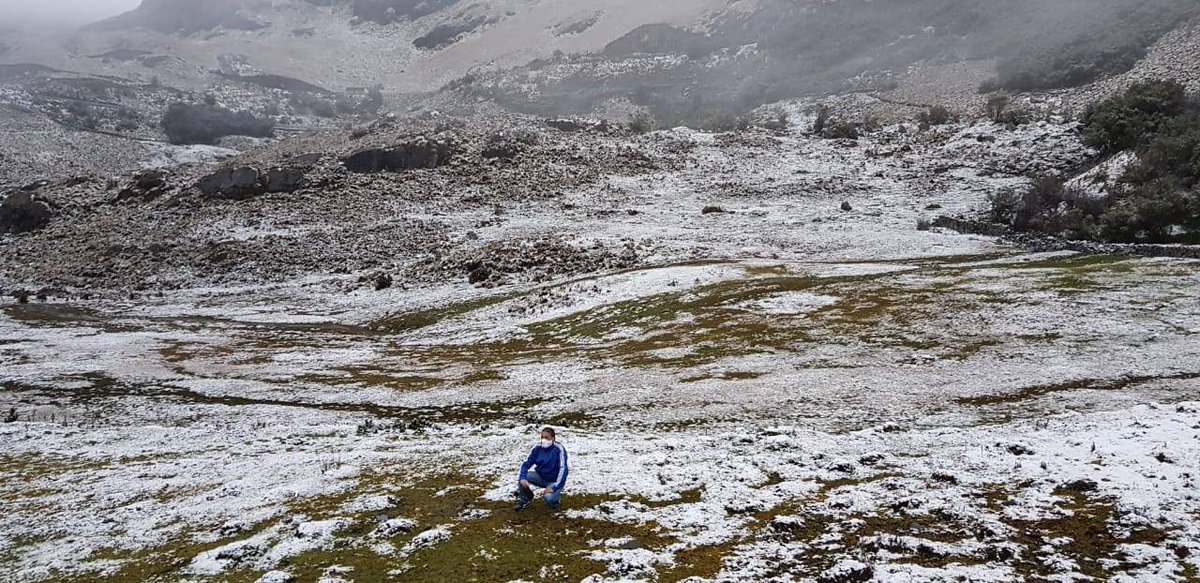 eldiarioec's tweet photo. 📸 #Ecuador | El Parque Nacional Cajas, ubicado al oeste de Cuenca, amaneció hoy cubierto de hielo, debido a las bajas temperaturas.
Las postales que se captan en el lugar son asombrosas. 🏔️🌬️ (Fotos: Api) https://t.co/f4uaMj9mmD