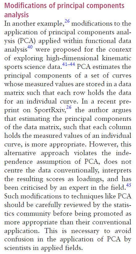 I appreciate that the purpose of their paper is not to discuss PCA. However, they make 5 specific critiques here of which 4 are simply calls to authority.