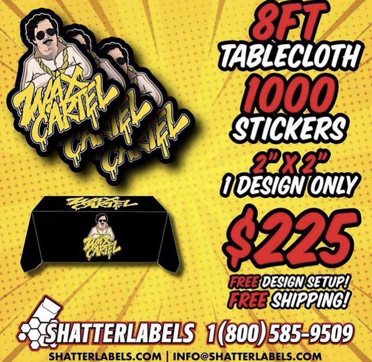 shatterlabels's tweet photo. 8 ft tablecloth and 1000 stickers 2x2’ for only $225⭐️place your order today ! 
_________________________________

Contact us for a quote today at info@shatterlabels.com or give us a call at +1(800)585-9509 https://t.co/4YRukNzhgl