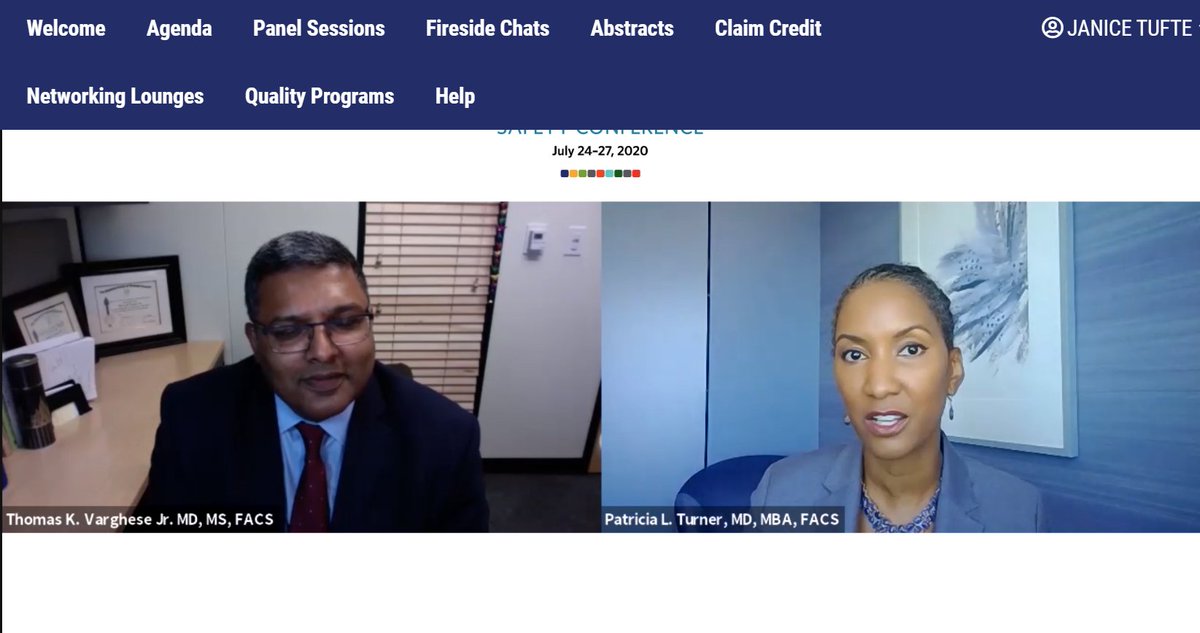 "You cannot achieve quality without access" #ACSQSC FSC07 <a href="/AmCollSurgeons/">American College of Surgeons</a> Inspirational Fireside chat at with <a href="/pturnermd/">Patricia L. Turner, MD, MBA, FACS</a>  Patricia L. Turner, MD, MBA, FACS
Interviewed by Thomas K. Varghese, Jr., MD, MS, FACS