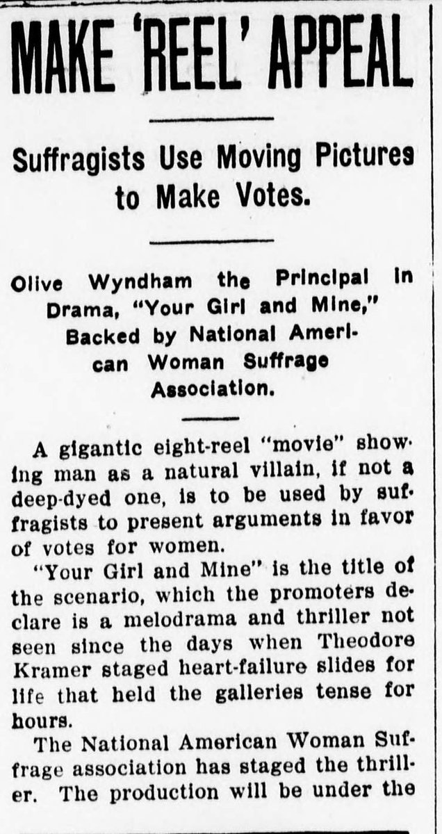 The 12/10/1914 edition of The Catoctin Clarion notes that a thriller film was produced arguing the merits of giving women the right to vote. Who knew that thrillers were used to advance the cause of suffrage?! 
#MarylandWomenVote #MDSuffrage #HistoricMDNews #ChronAm