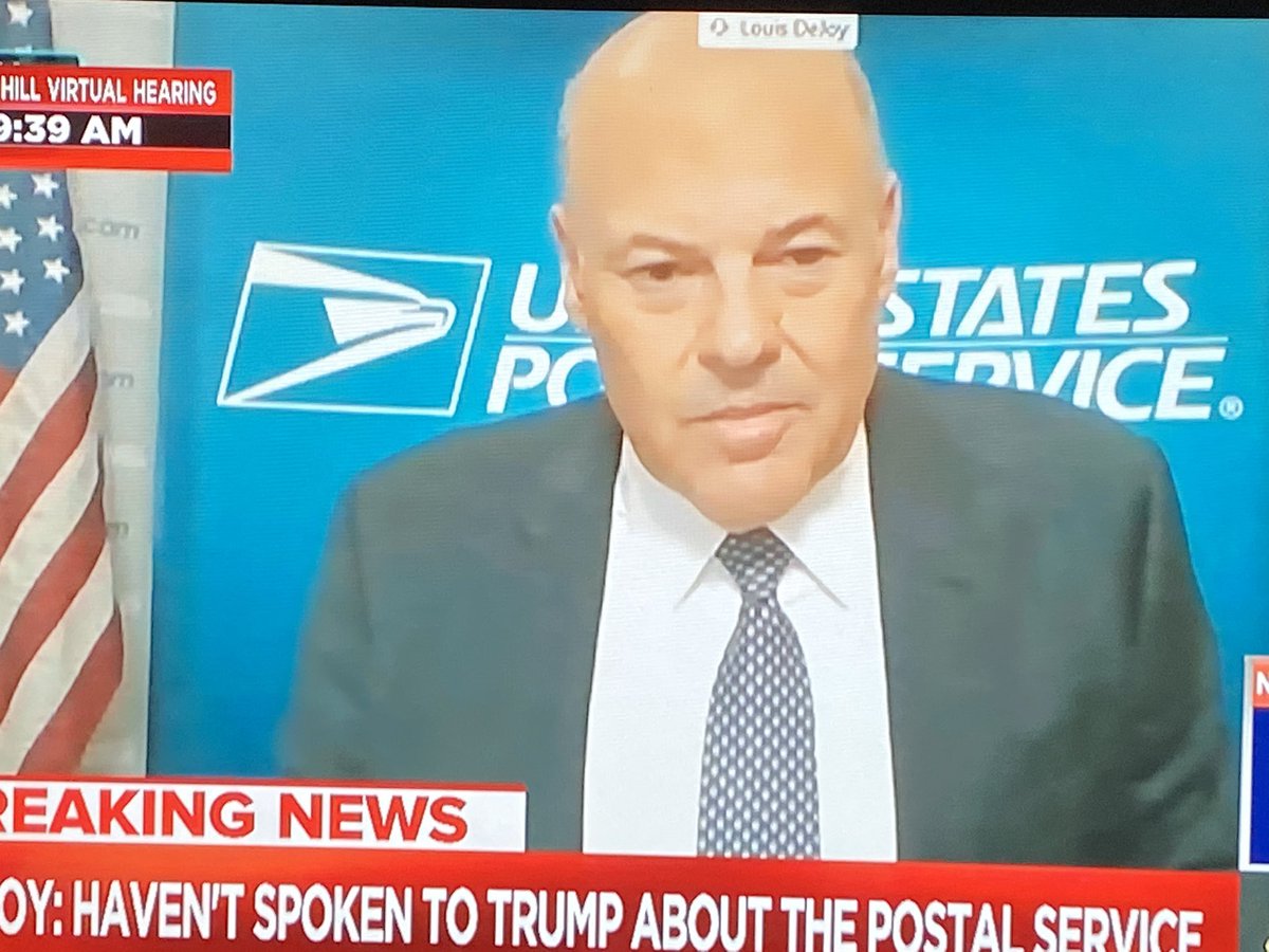Under oath, DeJoy a lying twitchy mess right now at this Capitol Hill virtual hearings.