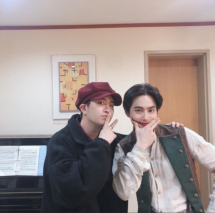 junmyeon and youngjae besties ... he was even invited to suho's musical