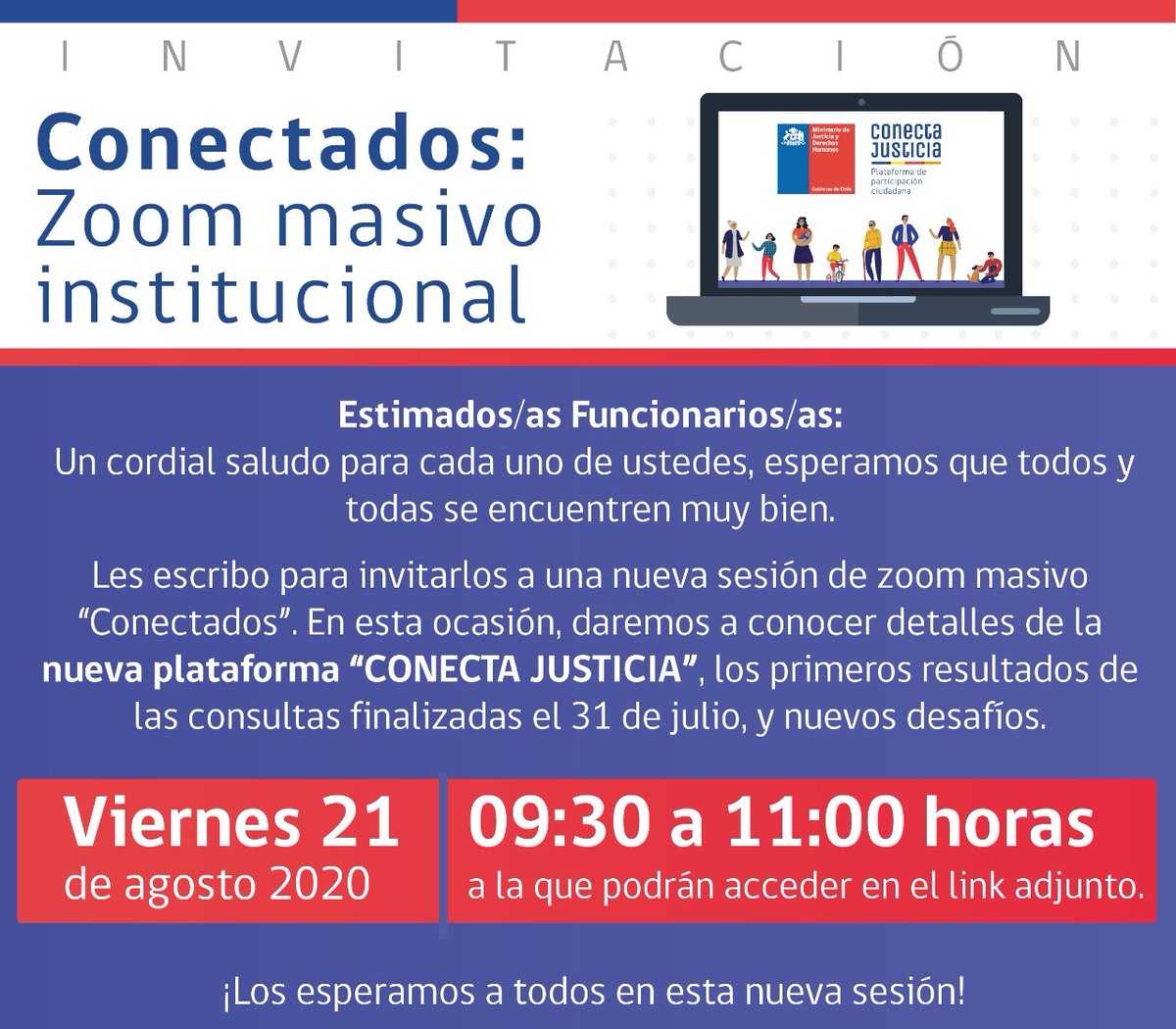 CAJ_RM's tweet photo. @cajmetrooficial en Zoom masivo institucional liderado por Ministro Justicia y DD HH @HernanLarrainF y @SubseDDHH @SubseJusticiaCl Paula Torres Dir. Reg Metrop. Norte encabeza equipo institucional en reunión para mejorar gestión de sector justicia
#ConectadosMinjuDDHH https://t.co/Tx9tjTZvkx