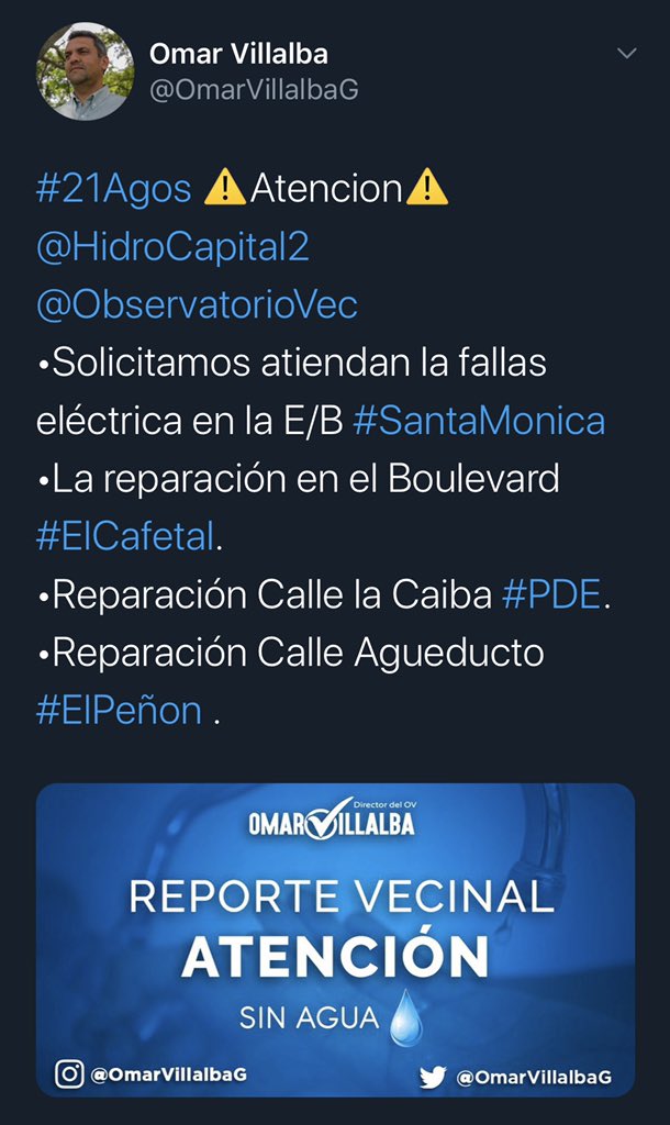 @HidroCapital2 <a href="/elcurumeno/">Cumbres de Curumo</a> <a href="/dulcealvarezyah/">Dulce@lvarez</a> <a href="/ObservatorioVec/">Observatorio Vecinal</a> 
#CumbresDeCurumoQuiereAgua