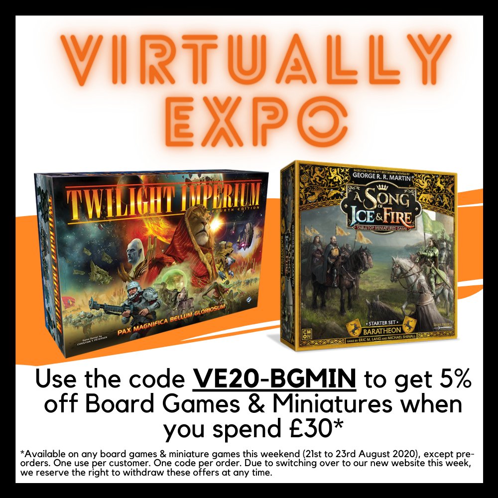 Chaos_Cards's tweet image. This year's UK Games Expo sadly had to be cancelled, so this weekend is Virtually Expo! 

Over this weekend there will posts further detailing each of the discount codes we're giving to our lovely community! 

Starting with this!

#chaoscards #virtuallyexpo #boardgames #UKGE