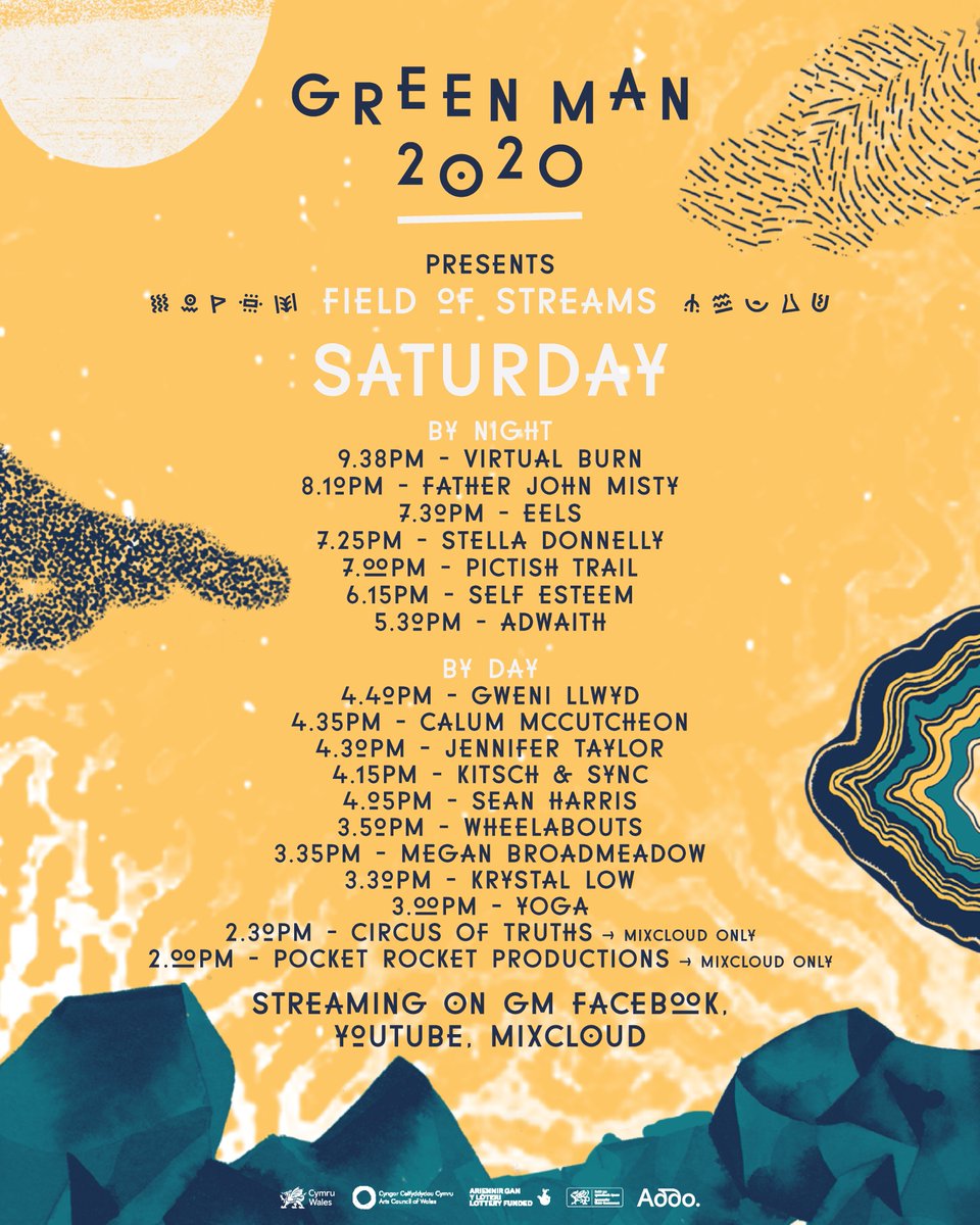 GreenManFest's tweet image. Field of Streams 🍺 📺 beaming onto your screens tomorrow! By Night streams at 5.30pm with music, merriment, virtual burn &amp;amp; plenty more (plus @SELFESTEEM___ joins the line-up!) By Day streams at 2pm with performance theatre, digital arts &amp;amp; yoga. Meet you in the airways!