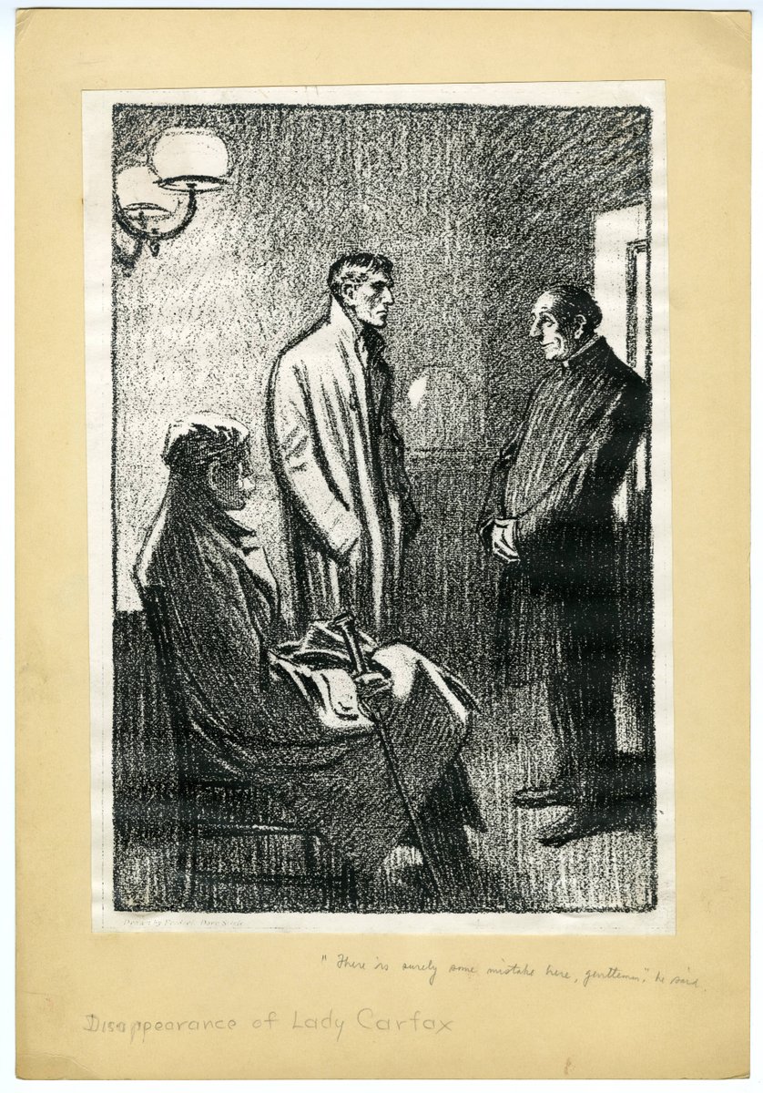 As we  @SherlockUMN  @umnlib move into Friday, we give you this Steele illustration from "The Disappearance of Lady Frances Carfax." It's no mistake; we look forward to the weekend. We hope you have a great one. Stay safe. Wear a mask. Wash your hands.  http://purl.umn.edu/99259 