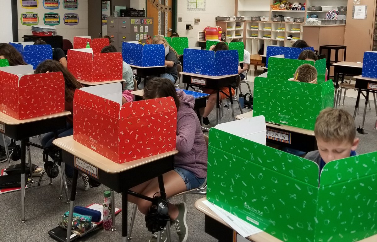 Offices keep nosy neighbors away on testing days.  They are hard workers!  #teachCENT